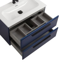 Тумба под раковину без столешницы Cezares Eco Cer-N 80 sapfiro, ручки матовые черные