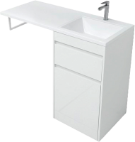 Тумба с раковиной Aquanet Токио 58 1 ящик, с бельевой корзиной R
