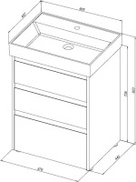 Мебель для ванной комнаты Aquanet Nova Lite 60 напольная, дуб рустикальный, 3 ящика