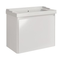 Тумба с раковиной ASB-Mebel Бьянка 80 шиншилла серая, глянцевая белая