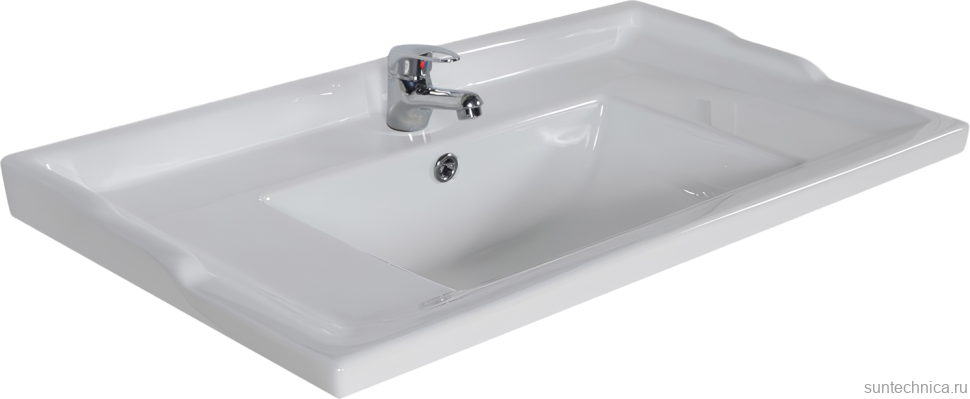 Тумба с раковиной ASB-Mebel Бьянка 80 шиншилла серая, глянцевая белая