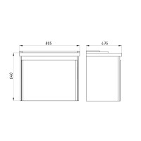Тумба с раковиной ASB-Mebel Бьянка 80 шиншилла серая, глянцевая белая