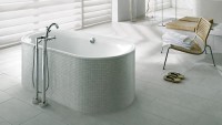 Акриловая ванна Villeroy & Boch Cetus UBQ175CEU7V-01 175x75 см, встраиваемая, цвет альпийский белый, овальная, на ножках