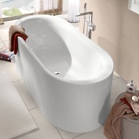 Акриловая ванна Villeroy & Boch Cetus UBQ175CEU7V-01 175x75 см, встраиваемая, цвет альпийский белый, овальная, на ножках