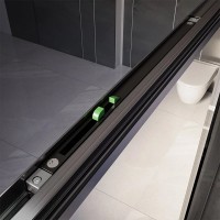 Душевой уголок Veconi Premium Trento PTC-SP-30GR 140x100, профиль брашированный графит, стекло прозрачное