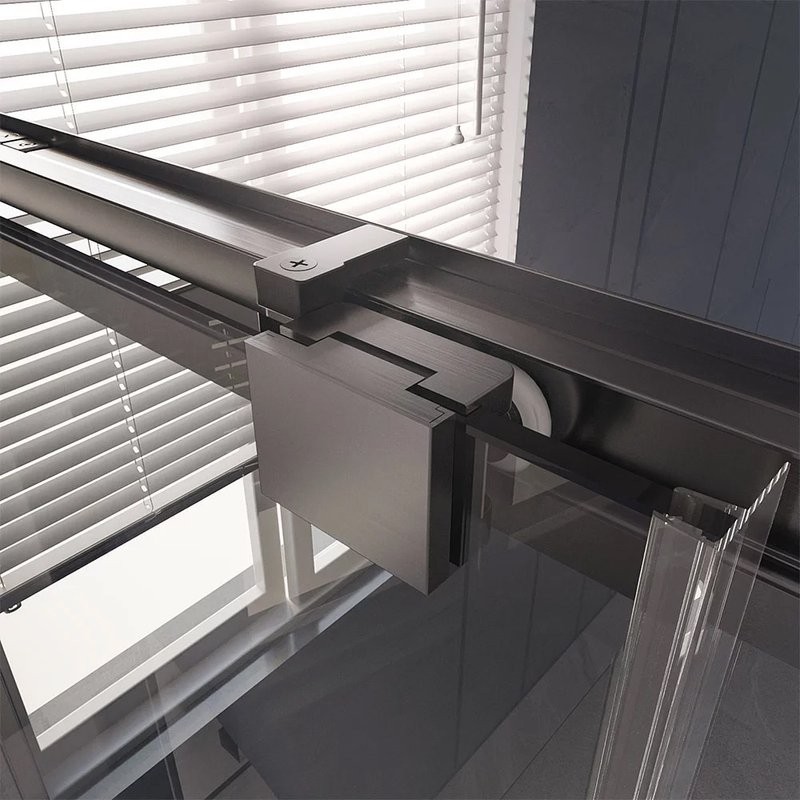 Душевой уголок Veconi Premium Trento PTC-SP-30GR 140x100, профиль брашированный графит, стекло прозрачное