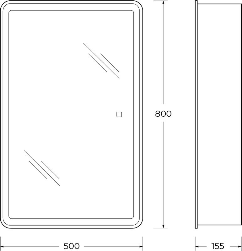 Зеркало-шкаф BelBagno Marino SPC-MAR-500/800-1A-LED-TCH с подсветкой