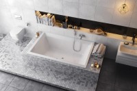 Акриловая ванна Excellent Crown Lux 190x120 см, пристенная, белая, с каркасом, для двоих