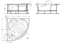 Акриловая ванна Roca Bali без опоры 150x150 см, угловая, пристенная, белая