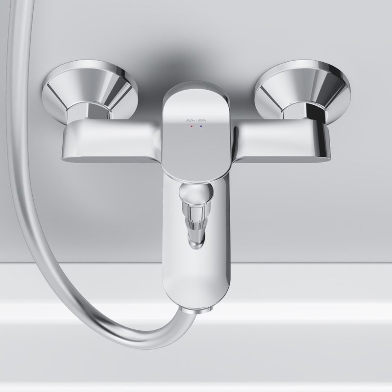 Душевой комплект Смеситель AM.PM Sunny F85C10000 + Стойка Gem F0790000