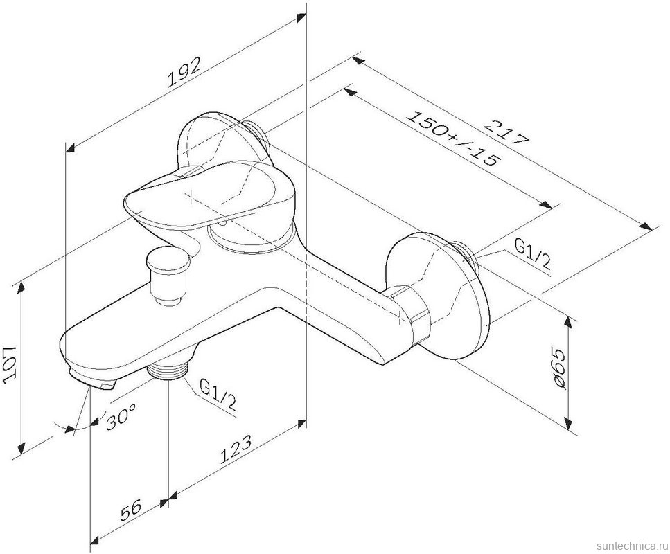 Душевой комплект Смеситель AM.PM Sunny F85C10000 + Стойка Gem F0790000