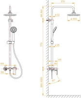 Душевая стойка RGW Shower Panels SP-26B матовый черный Душевая стойка RGW Shower Panels SP-26B матовый черный