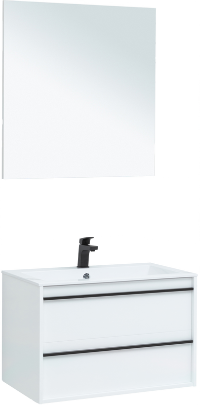 Мебель для ванной комнаты Aquanet Lino 80 белый матовый