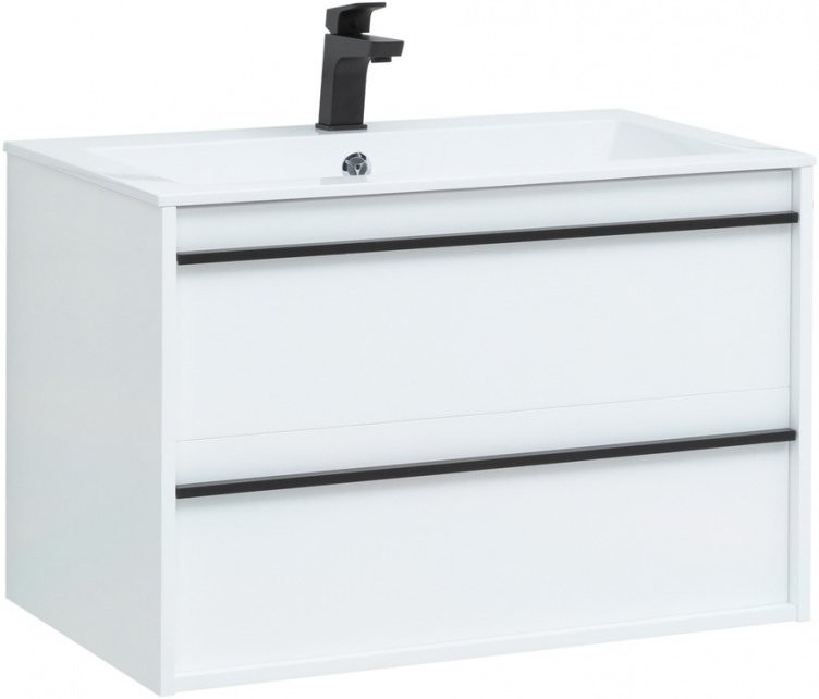 Мебель для ванной комнаты Aquanet Lino 80 белый матовый
