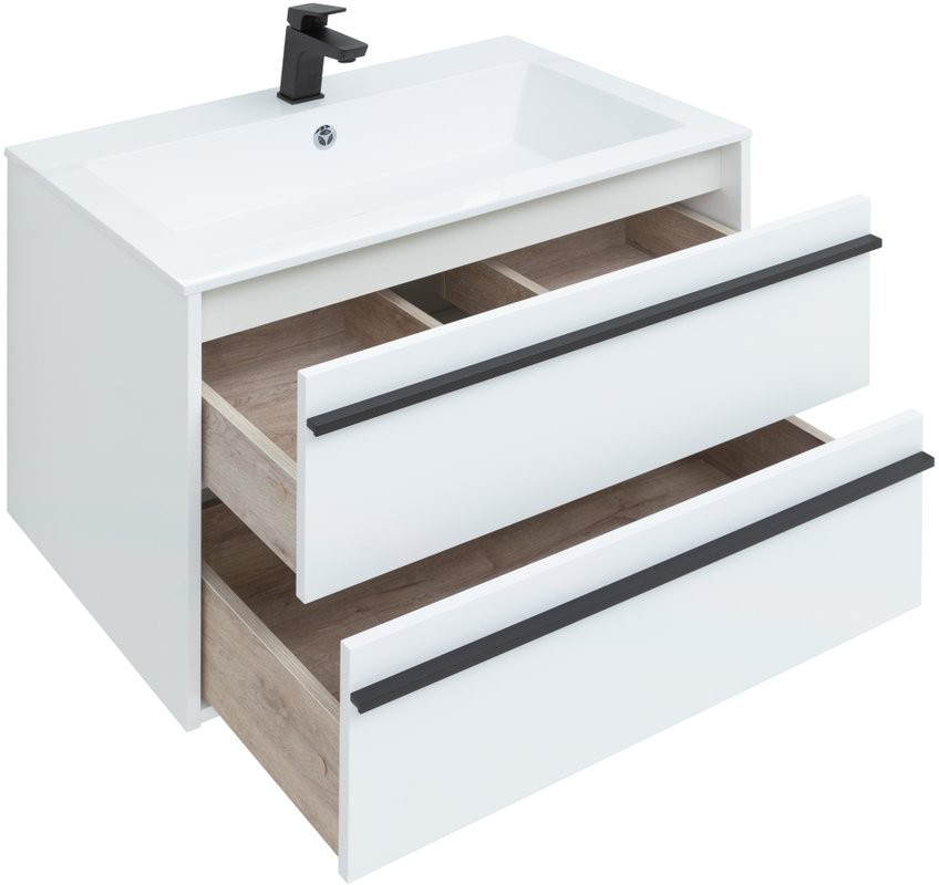 Мебель для ванной комнаты Aquanet Lino 80 белый матовый