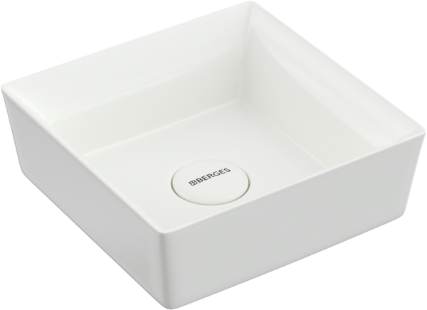 Накладная раковина Berges Mascon 38x38, глянцевая белая