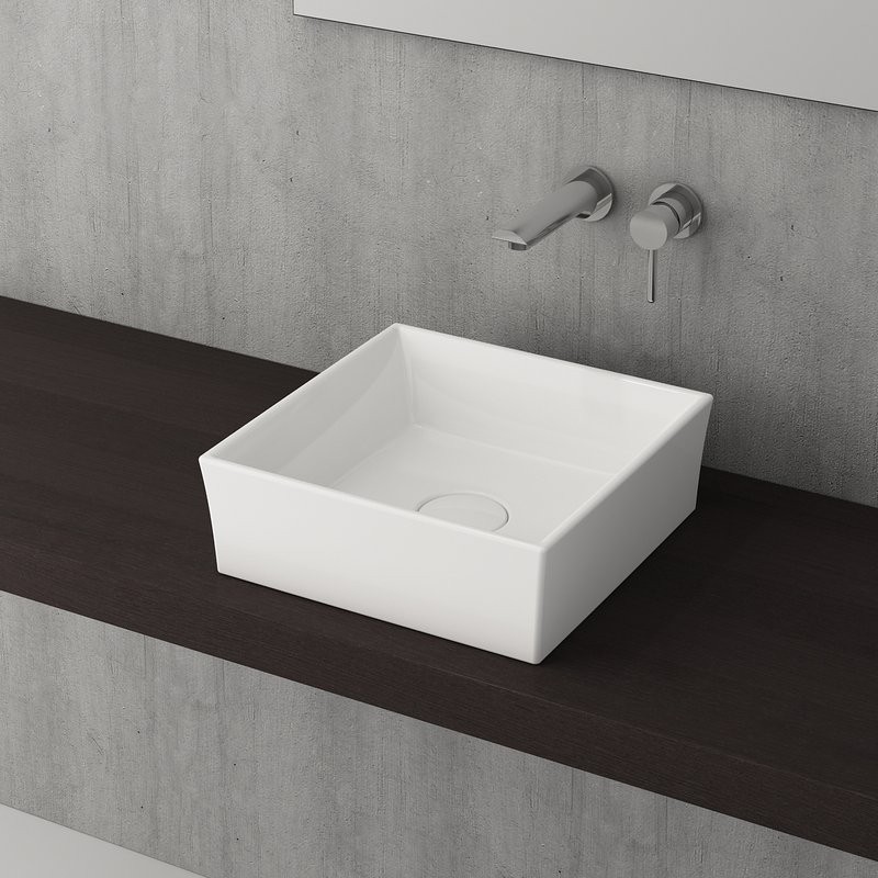 Накладная раковина Berges Mascon 38x38, глянцевая белая