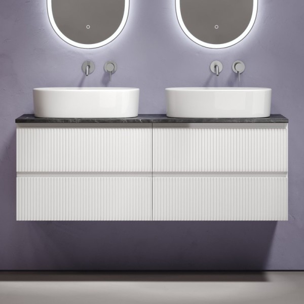 Тумба с раковиной Sancos Snob T 140 bianco, столешница черный мрамор TT140A1, раковина CN6075