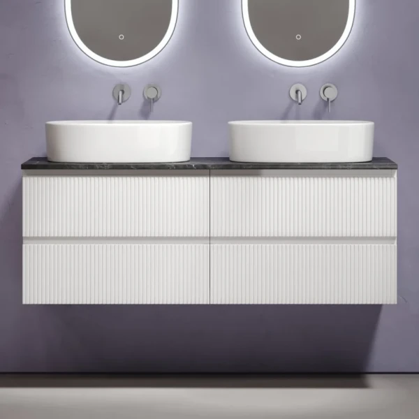 Тумба с раковиной Sancos Snob T 140 bianco, столешница черный мрамор TT140A1, раковина CN6075