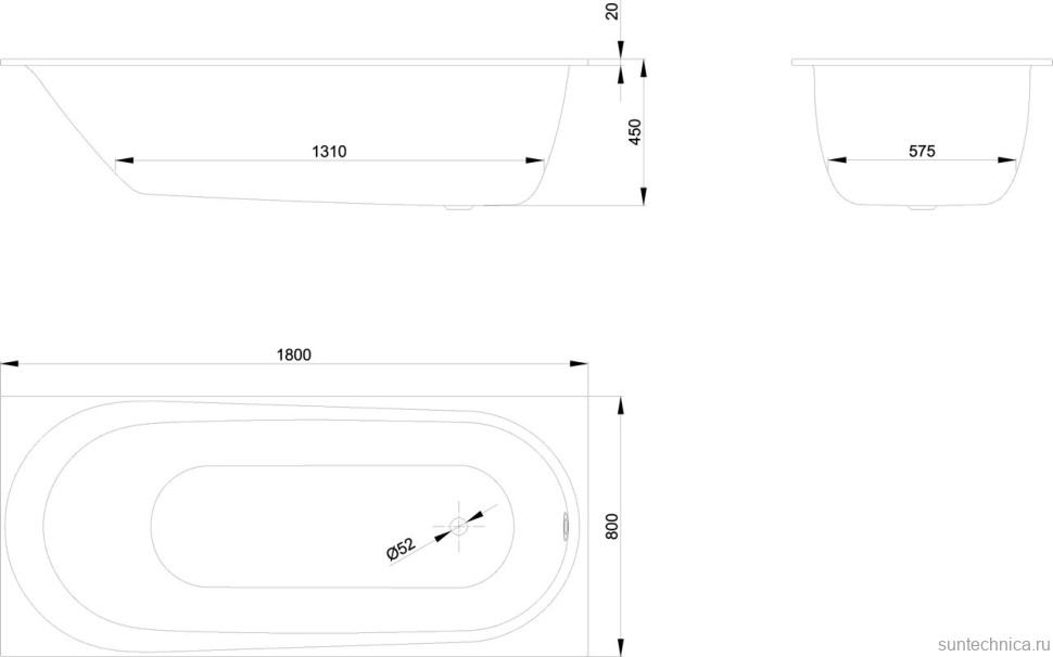 Стальная ванна Bette BetteComodo 1251-440 PLUS 180x80 см, встраиваемая, на ножках, с шумоизоляцией