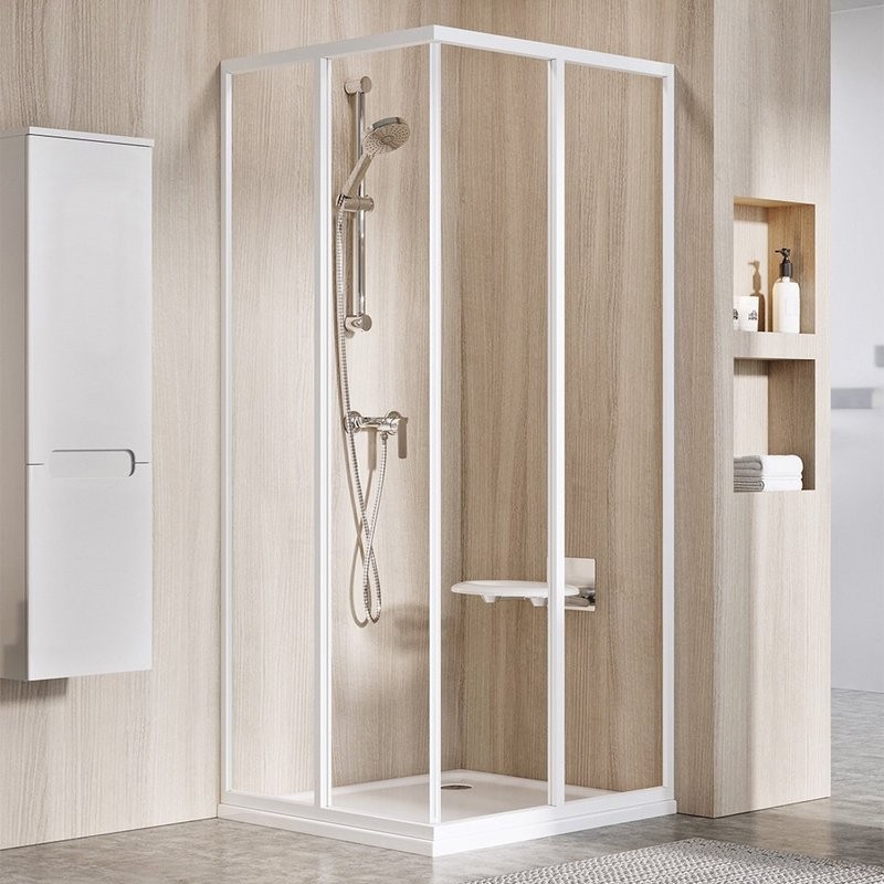 Душевой уголок Ravak Supernova SRV2-80 195 S Transparent, профиль белый