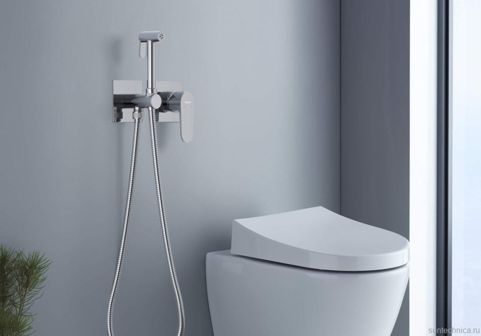 Гигиенический душ AQUATEK Оберон AQ1220CR со смесителем, С ВНУТРЕННЕЙ ЧАСТЬЮ, хром