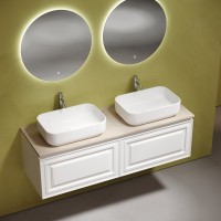 Мебель для ванной комнаты Sancos Very 140 bianco, столешница бежевая TT140A2X, раковина CN5043