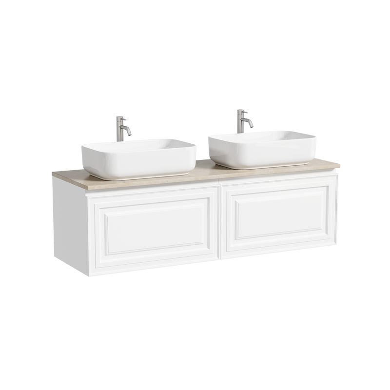 Мебель для ванной комнаты Sancos Very 140 bianco, столешница бежевая TT140A2X, раковина CN5043
