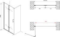 Душевая дверь в нишу Abber Zart AG08080P 80 см, профиль хром, стекло прозрачное