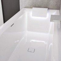 Акриловая ванна Riho Still Square 180x80 см, встраиваемая, белая, с каркасом, со сливом-переливом, подголовник слева