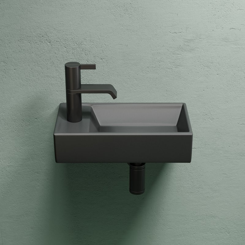 Раковина маленькая в туалет Ceramicanova Element CN6051RMDH темный антрацит матовый
