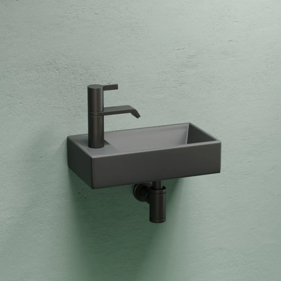 Раковина маленькая в туалет Ceramicanova Element CN6051RMDH темный антрацит матовый