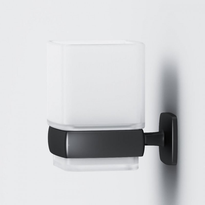 Стакан для ванной AM.PM Gem A9034322 настенный, черный, стеклянный