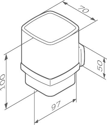 Стакан для ванной AM.PM Gem A9034322 настенный, черный, стеклянный