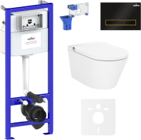 Комплект Lavinia Boho Унитаз подвесной Smart V-Clean 3359102R с микролифтом + Инсталляция RelFix 38010010 + Кнопка RelFix 38050801 + Дозатор RelFix 38040010