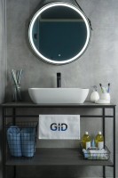 Накладная раковина GID Geometrico N9047 55 глянцевая белая, прямоугольная, фаянс, с 1 отверстием под смеситель