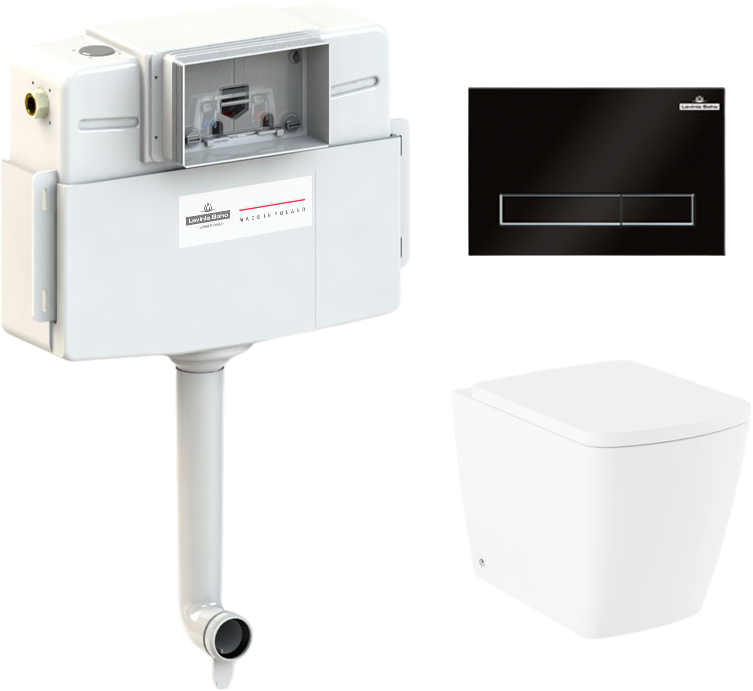 Комплект Lavinia Boho Унитаз приставной Aveo Rimless 3306404R + Крышка-сиденье Aveo 33290600 с микролифтом + Бачок скрытого монтажа RelFix 38020010 + Кнопка RelFix 380501MB