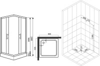Душевой уголок Esbano ESR-8034 100х100 см, профиль хром