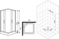 Душевой уголок Esbano ESR-8034 100х100 см, профиль хром