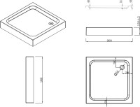 Душевой уголок Esbano ESR-8034 100х100 см, профиль хром