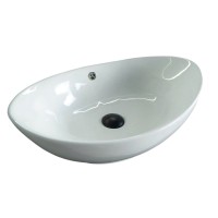 Накладная раковина GID Lago N9019 60 глянцевая белая, овальная, фаянс