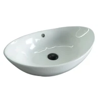 Накладная раковина GID Lago N9019 60 глянцевая белая, овальная, фаянс