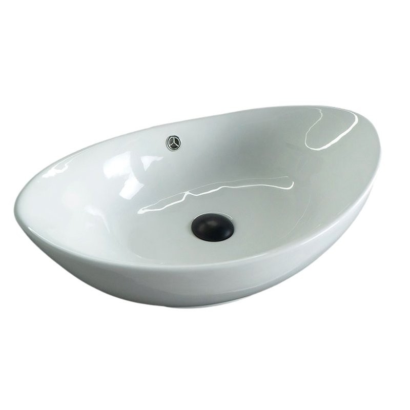 Накладная раковина GID Lago N9019 60 глянцевая белая, овальная, фаянс