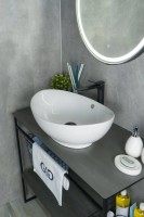 Накладная раковина GID Lago N9019 60 глянцевая белая, овальная, фаянс