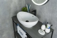 Накладная раковина GID Lago N9019 60 глянцевая белая, овальная, фаянс