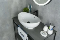 Накладная раковина GID Lago N9019 60 глянцевая белая, овальная, фаянс