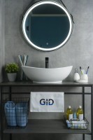 Накладная раковина GID Lago N9019 60 глянцевая белая, овальная, фаянс