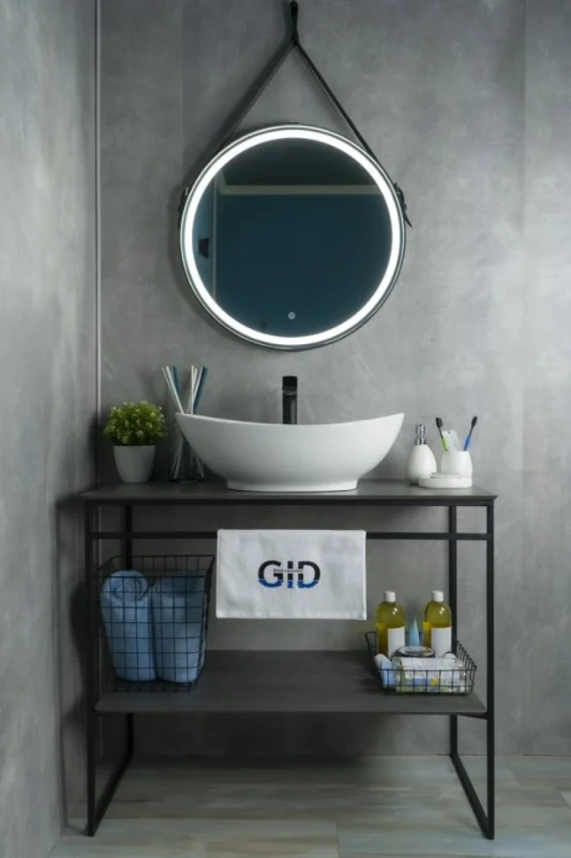 Накладная раковина GID Lago N9019 60 глянцевая белая, овальная, фаянс