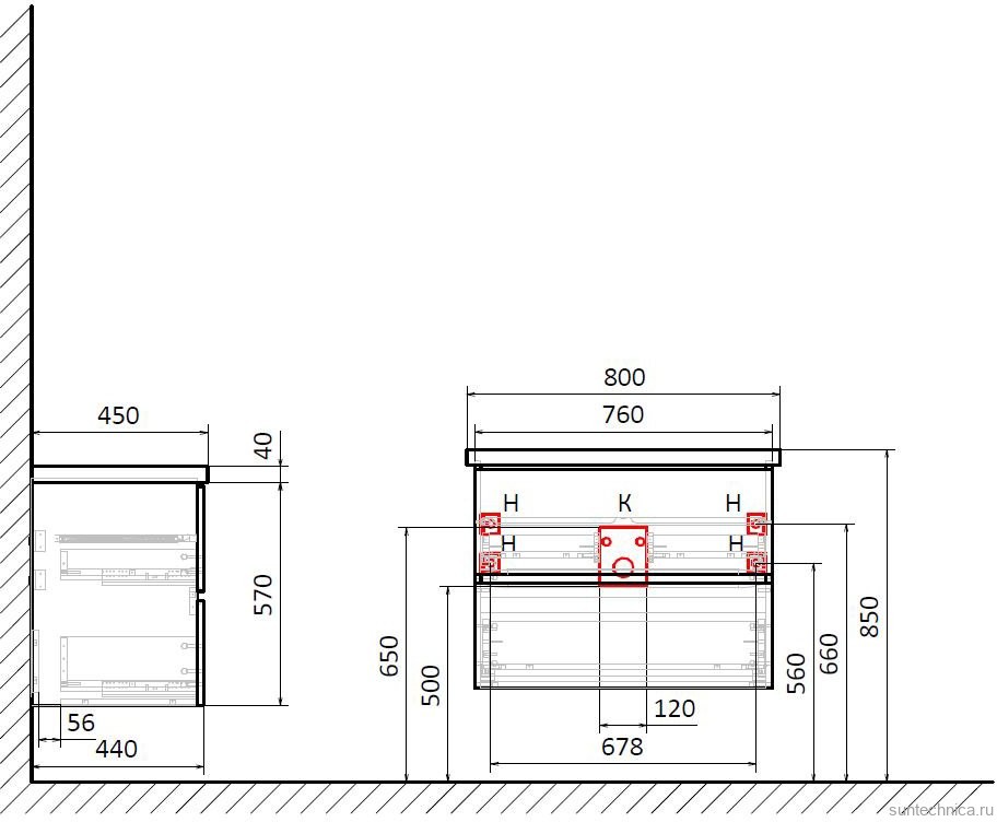 Тумба с раковиной STWORKI Колдинг 80 антрацит, с раковиной Карлстад S35410WH