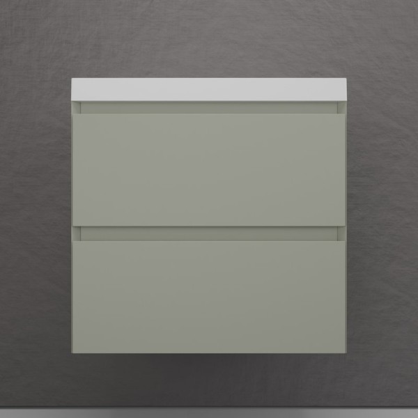 Тумба с раковиной Style Line Манхэттен 60 подвесная, олива, раковина Florentina Астория 60 белая